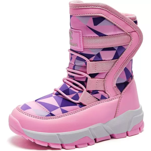 HOBIBEAR Kids Winter Snow Boots Waterproof Outdoor Warm Faux Fur Lined Shoes