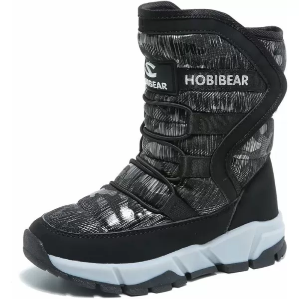 HOBIBEAR Kids Winter Snow Boots Waterproof Outdoor Warm Faux Fur Lined Shoes
