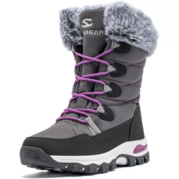 HOBIBEAR Kids Winter Snow Boots Waterproof Outdoor Warm Faux Fur Lined Shoes