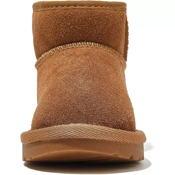 imageHOBIBEAR Toddler Suede Snow Boots for Boys Girl Faux Fur Lining AntiSlip Ankle Winter BootsChestnut