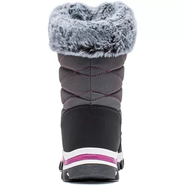 imageHOBIBEAR Womens Waterproof Winter Snow Boots Lightweight Warm Faux Fur Lined MidCalf BootiesGreyNew