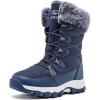 imageHOBIBEAR Kids Winter Snow Boots Waterproof Outdoor Warm Faux Fur Lined ShoesBlueNew