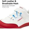 imageHOBIBEAR Kids Barefoot Shoes Wide Toe Box Zero Drop for Toddler Little Big Kid Boys Girls Walking SneakerWhiteRed