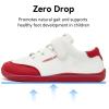 imageHOBIBEAR Kids Barefoot Shoes Wide Toe Box Zero Drop for Toddler Little Big Kid Boys Girls Walking SneakerWhiteRed