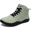 imageHOBIBEAR Unisex Wide Barefoot Boots for Mens Womens Hiking Outdoor Walking ShoesGreen