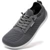 imageHOBIBEAR Unisex Wide Barefoot Minimalist Shoes for Womens Mens Zero Drop Shoes LightweightGrey