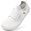 imageHOBIBEAR Unisex Wide Barefoot Minimalist Shoes for Womens Mens Zero Drop Shoes LightweightWhite