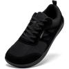imageHOBIBEAR Unisex Wide Barefoot Shoes for Men Women Minimalist Athletic Trail Running Outdoor Walking ShoeAll Black