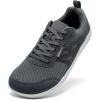 imageHOBIBEAR Unisex Wide Barefoot Shoes for Men Women Minimalist Athletic Trail Running Outdoor Walking ShoeGrey