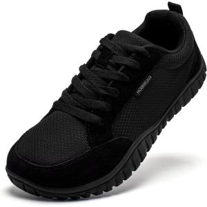 imageHOBIBEAR Unisex Wide Athletic Barefoot Shoes for Men Women Outdoor Trail Running Walking ShoeBlack