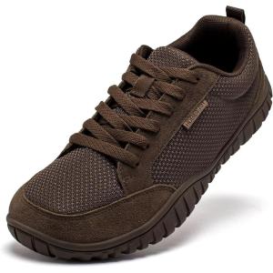 imageHOBIBEAR Unisex Wide Athletic Barefoot Shoes for Men Women Outdoor Trail Running Walking ShoeBrown
