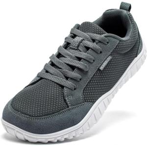 imageHOBIBEAR Unisex Wide Athletic Barefoot Shoes for Men Women Outdoor Trail Running Walking ShoeGrey