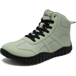 imageHOBIBEAR Unisex Wide Barefoot Boots for Mens Womens Hiking Outdoor Walking ShoesGreen