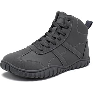 imageHOBIBEAR Unisex Wide Barefoot Boots for Mens Womens Hiking Outdoor Walking ShoesGrey
