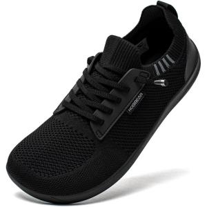 imageHOBIBEAR Unisex Wide Barefoot Minimalist Shoes for Womens Mens Zero Drop Shoes LightweightBlack