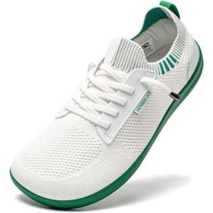 imageHOBIBEAR Unisex Wide Barefoot Minimalist Shoes for Womens Mens Zero Drop Shoes LightweightWhitegreen