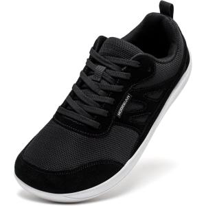 imageHOBIBEAR Unisex Wide Barefoot Shoes for Men Women Minimalist Athletic Trail Running Outdoor Walking ShoeBlackWhite