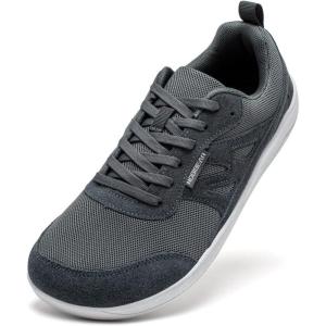 imageHOBIBEAR Unisex Wide Barefoot Shoes for Men Women Minimalist Athletic Trail Running Outdoor Walking ShoeGrey
