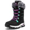 imageHOBIBEAR Womens Waterproof Winter Snow Boots Lightweight Warm Faux Fur Lined MidCalf BootiesBlackPurple
