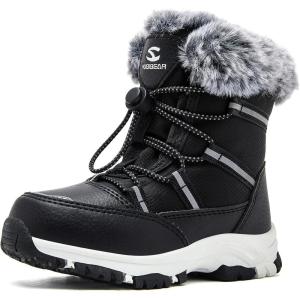 imageHOBIBEAR Boys Girls Toddler Snow Boots Waterproof Slip Resistant Outdoor Winter Boot ShoesToddlerLittle KidsBig KidsBlack