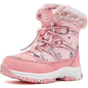 imageHOBIBEAR Boys Girls Toddler Snow Boots Waterproof Slip Resistant Outdoor Winter Boot ShoesToddlerLittle KidsBig KidsPink