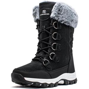 imageHOBIBEAR Girls Boys Kids Snow Boots Waterproof Slip Resistant Outdoor Winter ShoesKidsLittle KidsBig KidsBlack