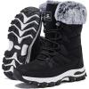 imageHOBIBEAR Womens Waterproof Winter Snow Boots Lightweight AntiSlip Warm Outdoor MidCalf BootiesBlack
