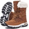 imageHOBIBEAR Womens Waterproof Winter Snow Boots Lightweight AntiSlip Warm Outdoor MidCalf BootiesBrown