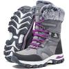 imageHOBIBEAR Womens Winter Snow Boots  MidCalf  Faux Fur  Water ResistantGrey