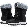 imageHOBIBEAR Womens Winter Snow Boots Waterproof Lightweight Warm Faux Fur Lined MidCalf BootiesAw5778Black