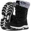 imageHOBIBEAR Womens Winter Snow Boots Waterproof Lightweight Warm Faux Fur Lined MidCalf BootiesBlack