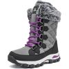 imageHOBIBEAR Womens Winter Boots Warm Faux Fur Lined Snow Boots Cold Weather Outdoor Shoes Water ResistantGrey