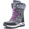 imageHOBIBEAR Womens Winter Snow Boots  MidCalf  Faux Fur  Water ResistantGrey