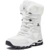 imageHOBIBEAR Womens Winter Snow Boots  MidCalf  Faux Fur  Water ResistantWhite