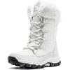 imageHOBIBEAR Womens Winter Snow Boots Waterproof Lightweight Warm Faux Fur Lined MidCalf BootiesAw5778White