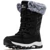 imageHOBIBEAR Womens Winter Snow Boots Waterproof Lightweight Warm Faux Fur Lined MidCalf BootiesBlack
