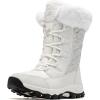 imageHOBIBEAR Womens Winter Snow Boots Waterproof Lightweight Warm Faux Fur Lined MidCalf BootiesWhite