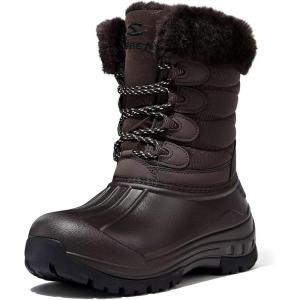 imageHOBIBEAR Womens Waterproof Winter Snow Boots Lightweight AntiSlip Warm Outdoor MidCalf BootiesNbrown