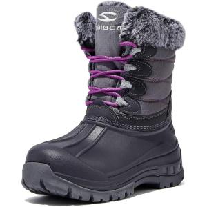 imageHOBIBEAR Womens Waterproof Winter Snow Boots Lightweight AntiSlip Warm Outdoor MidCalf BootiesNgrey