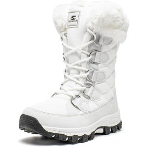 imageHOBIBEAR Womens Winter Boots Warm Faux Fur Lined Snow Boots Cold Weather Outdoor Shoes Water ResistantWhite