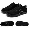 image:imageHOBIBEAR Unisex Wide Toe Barefoot Shoes Minimalist Canvas Sneakers Laceup Walking Shoes for Men WomenBlack