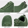 image:imageHOBIBEAR Unisex Wide Toe Barefoot Shoes Minimalist Canvas Sneakers Laceup Walking Shoes for Men WomenGreen