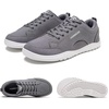 image:imageHOBIBEAR Unisex Wide Toe Barefoot Shoes Minimalist Canvas Sneakers Laceup Walking Shoes for Men WomenGrey