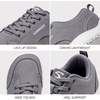 image:imageHOBIBEAR Unisex Wide Toe Barefoot Shoes Minimalist Canvas Sneakers Laceup Walking Shoes for Men WomenGrey