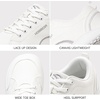 image:imageHOBIBEAR Unisex Wide Toe Barefoot Shoes Minimalist Canvas Sneakers Laceup Walking Shoes for Men WomenWhite