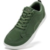 image:imageHOBIBEAR Unisex Wide Toe Barefoot Shoes Minimalist Canvas Sneakers Laceup Walking Shoes for Men WomenGreen