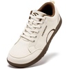 image:imageHOBIBEAR Unisex Wide Toe Barefoot Shoes Minimalist Canvas Sneakers Laceup Walking Shoes for Men WomenKhaki