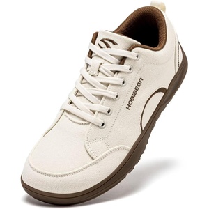 image:imageHOBIBEAR Unisex Wide Toe Barefoot Shoes Minimalist Canvas Sneakers Laceup Walking Shoes for Men WomenKhaki
