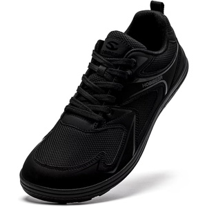 image:imageHOBIBEAR Unisex Wide Toe Barefoot Shoes Minimalist Sneakers for Men Women Laceup Walking ShoesAll Black