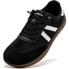 image:imageHOBIBEAR Womens Casual Sneakers with Wide Toe Box Breathable Mesh amp Synthetic Leather Upper Lightweight NonSlip Walking ShoeBlack